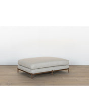 Load image into Gallery viewer, Morrison Wood Base Large Leather Ottoman