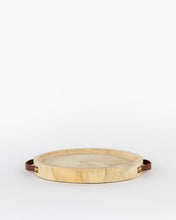 Load image into Gallery viewer, Carved Paulownia &amp; Leather Tray
